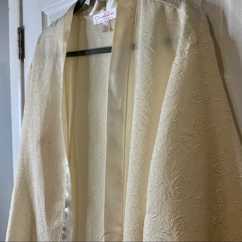 Oscar de la Renta Pink Label Floral Cream Kimono Jacket Medium - Picture 5 of 13